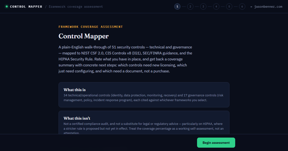 Control Mapper — framework coverage assessment tool
